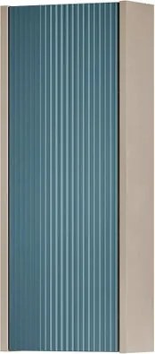 Pensile bagno Niwa cannettato laccato opaco Beige Greige con vetro Beige Greige carbone, 1 anta P17 x L30 x H78.5 cm