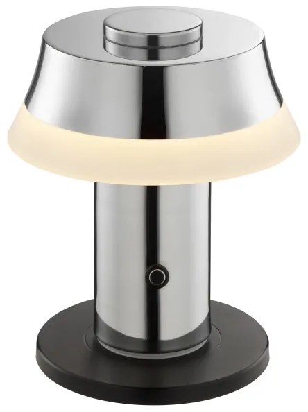 Brilliant - Lampada da tavolo LED KINICH, dimmerabile e ricaricabile, con controllo touch, LED 2,5W/5V 2700K cromo lucido