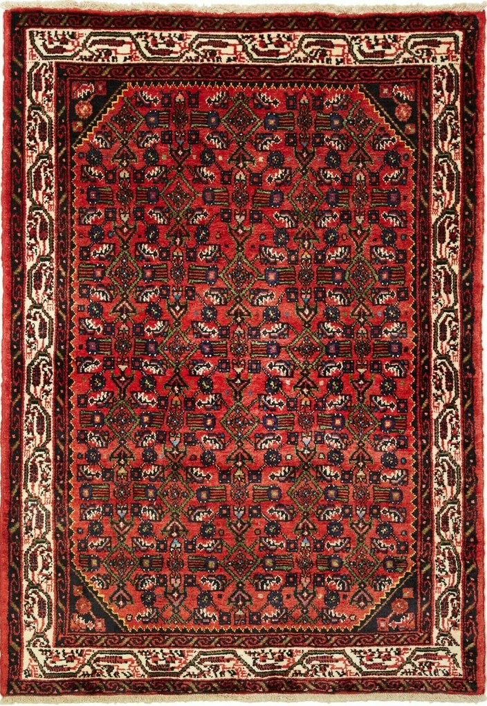 Hamedan Tappeto 110x150 (Iran) Annodato A Mano