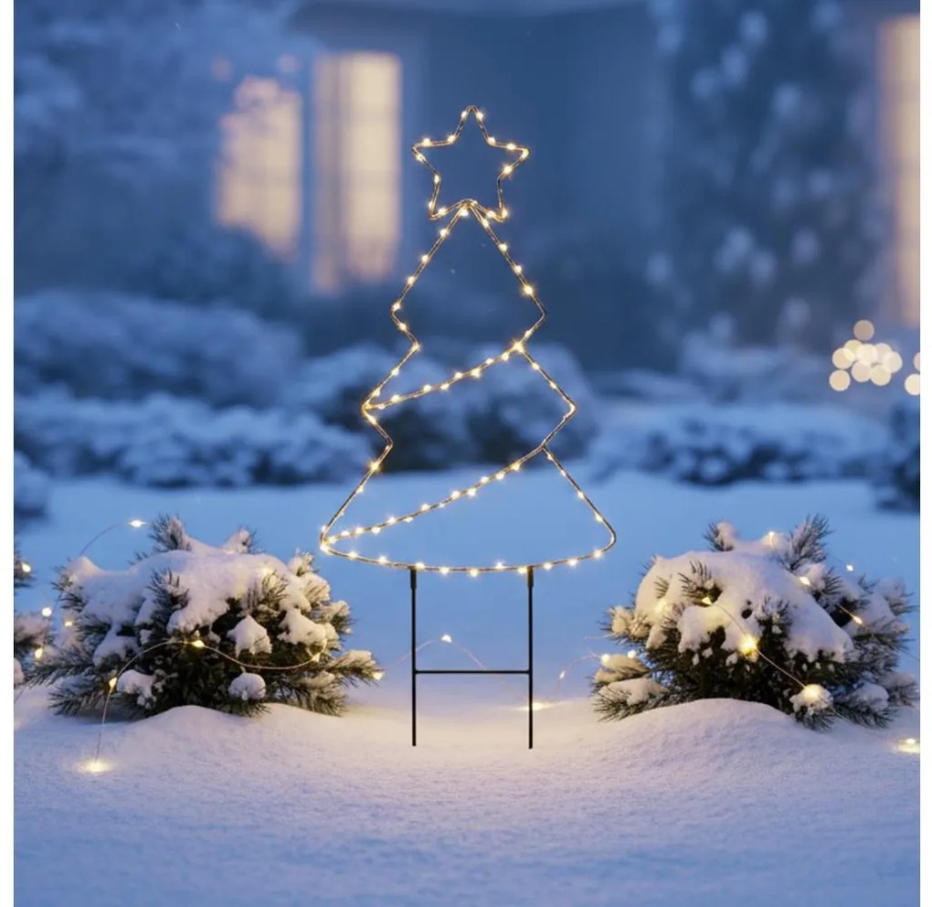 Brilagi - Decorazione natalizia da esterno a LED LED/3xAA IP44 68x29 cm albero