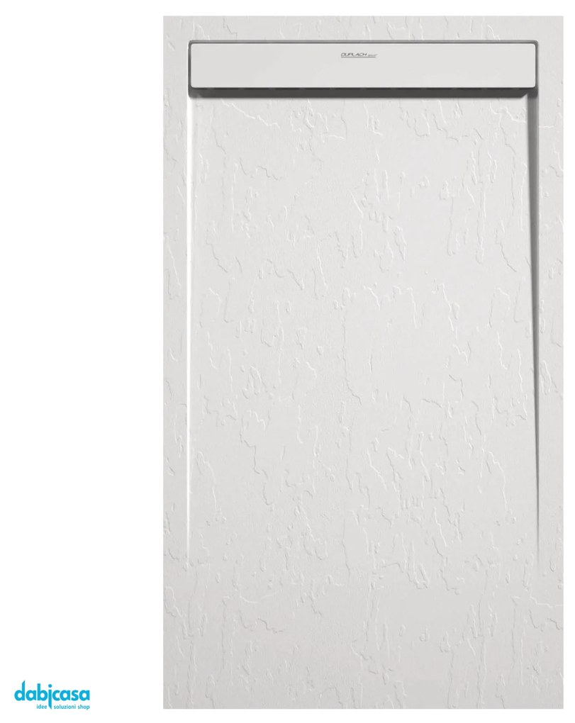 Duplach "Smart" Piatto Doccia 80x90 In Marmoresina Effetto Pietra Bianco