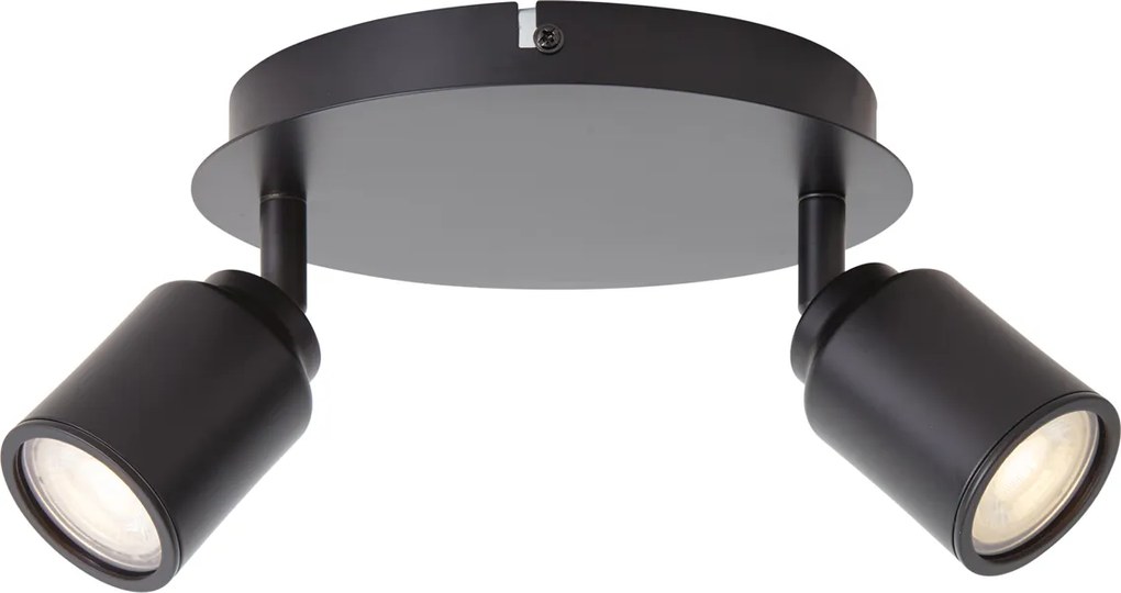 Faretto moderno per bagno nero 2 luci IP44 - Ducha
