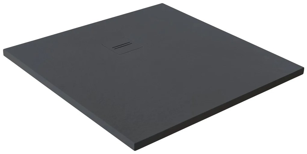 Piatto doccia in resina Cosmos Stone antracite L 90 x L 80 cm