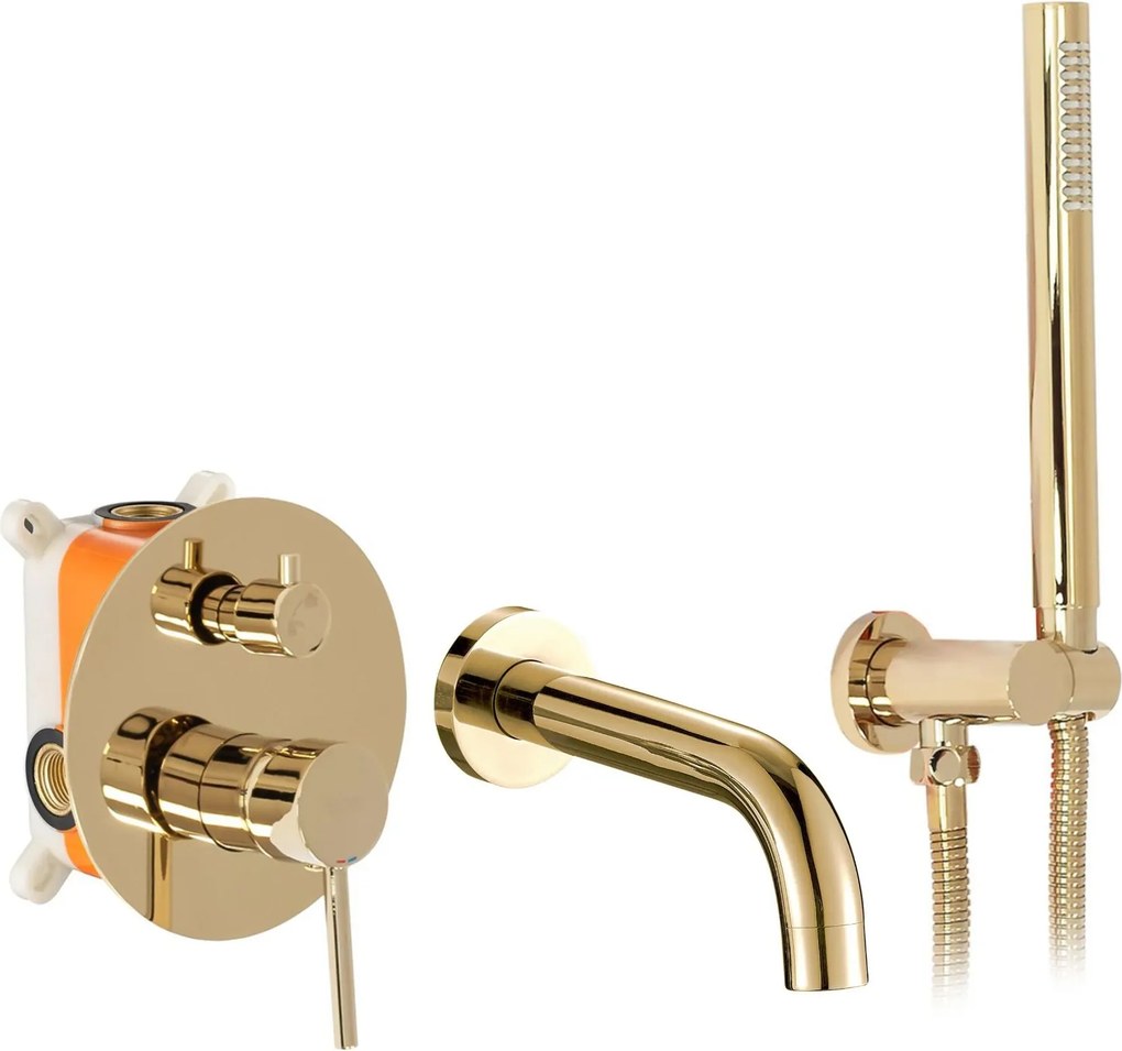 Rubinetto da vasca da incasso Rea Lungo  Gold + BOX