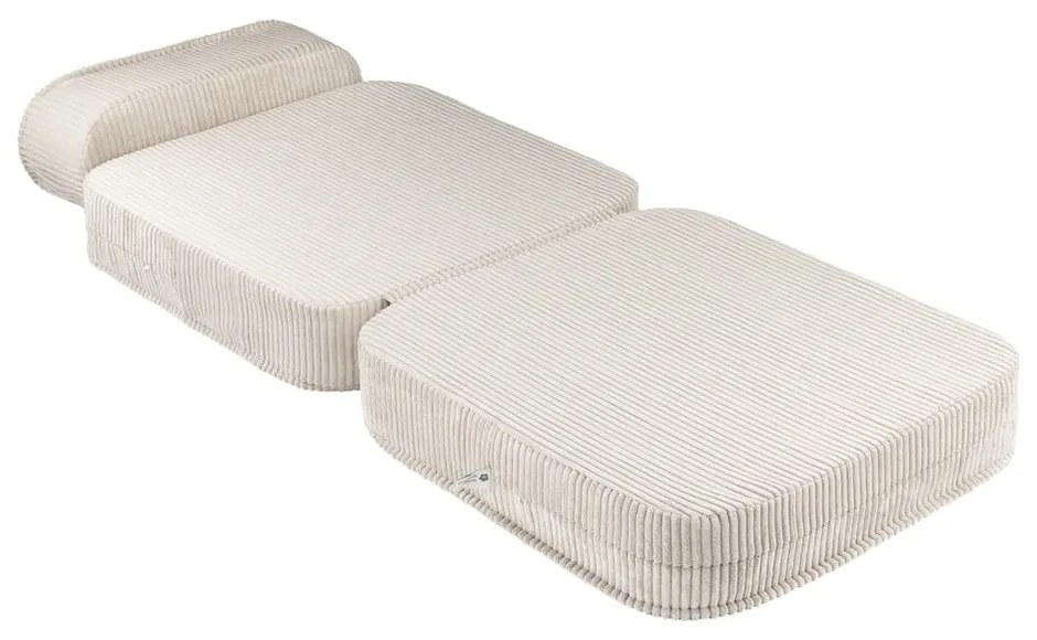 Poltrona per bambini color crema con rivestimento in velluto a coste Flip – Wigiwama