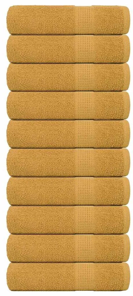 Asciugamani Da Bagno 10 Pz Oro 100x150cm 360 G/m² 100% Cotone /
