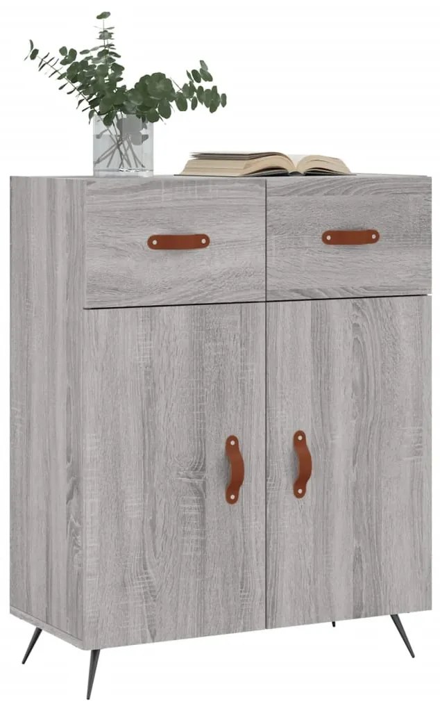 Credenza grigio sonoma 69,5x34x90 cm in legno multistrato