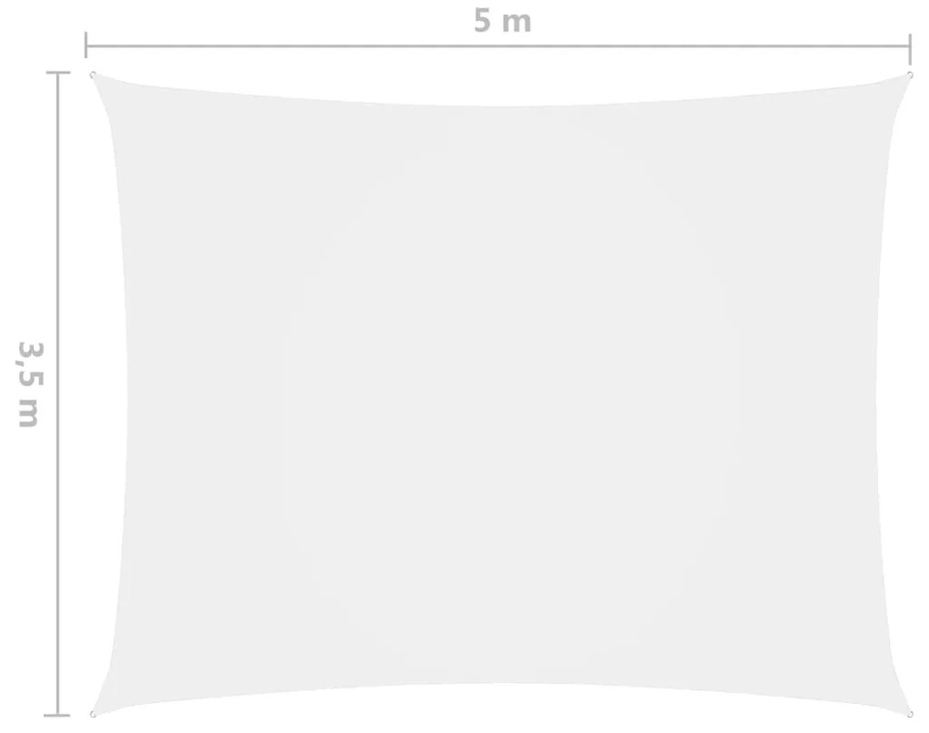 Parasole a Vela in Tessuto Oxford Rettangolare 3,5x5 m Bianco