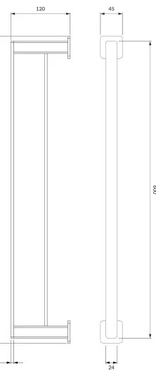 OMNIRES NL80226CR - Appendiabiti da parete NELSON 62 cm cromo lucido