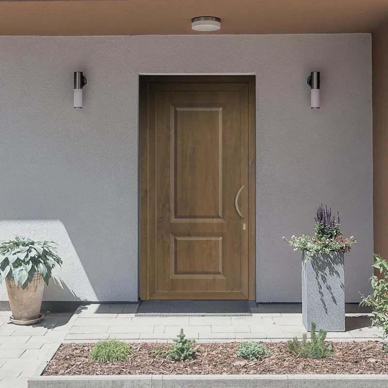 Portoncino d'ingresso Classic2 L 90 x H 210 cm in alluminio ciliegio, apertura spingere a sinistra