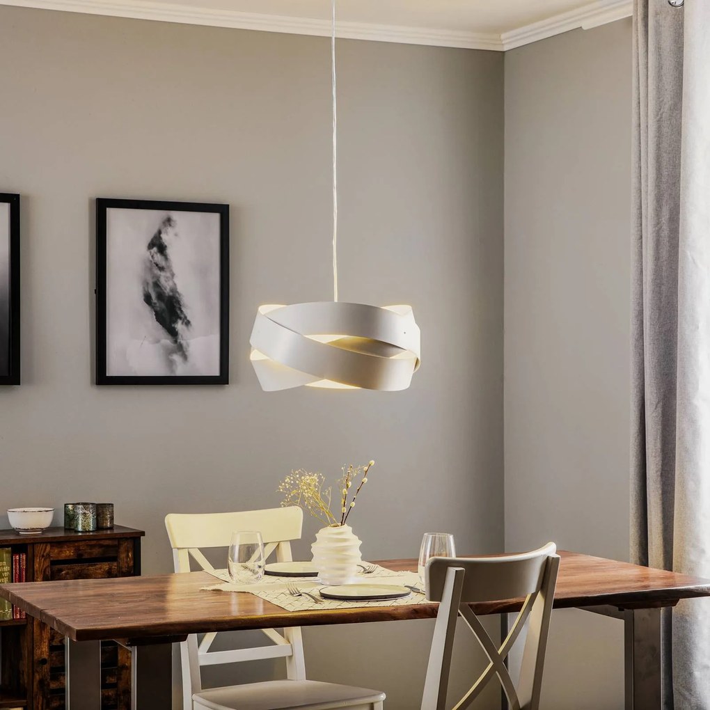 Lampada a sospensione Tornado Domiluce, dimmerabile, Bianco / Opale, Soggiorno / Sala da pranzo, Metallo, Moderno, Lampada a sospensione