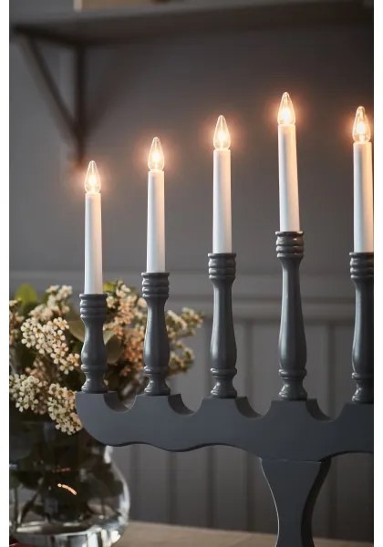 Markslöjd 705813 - Candelabro natalizio SVANEHOLM 7xE10/3W/230V pino/grigio