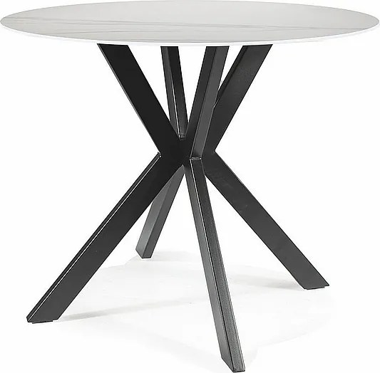 Tavolo rotondo Talia effetto marmo bianco/nero - ø90 / h75 cm