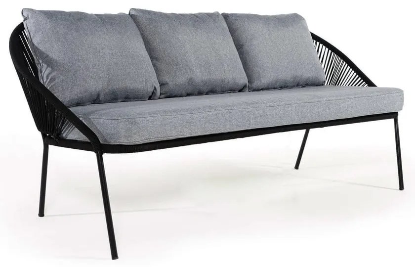 Divano da giardino nero a tre posti North - Bonami Selection