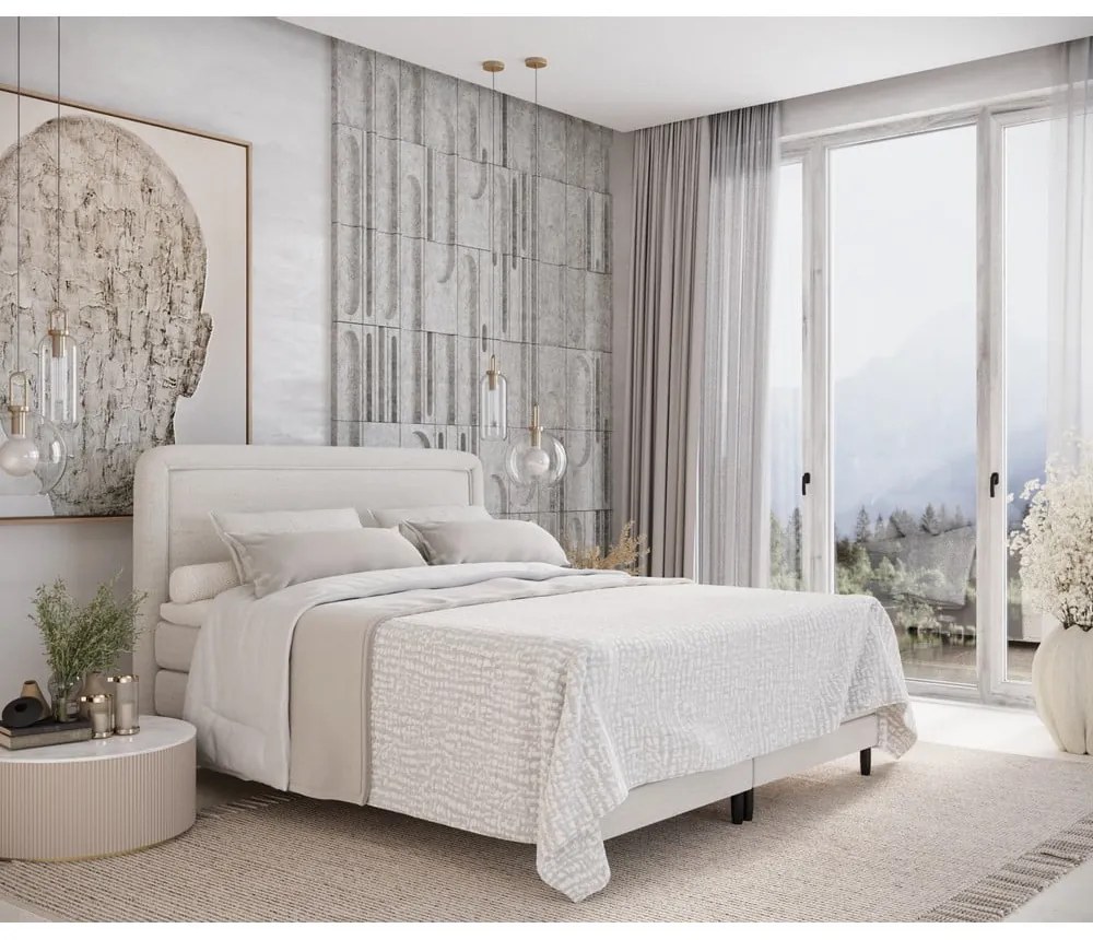 Letto boxspring crema 180x200 cm Dove - Maison de Rêve