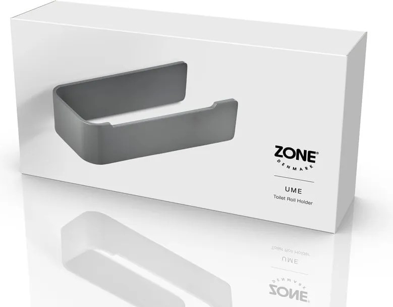 Porta carta igienica da parete grigio in metallo Ume – Zone