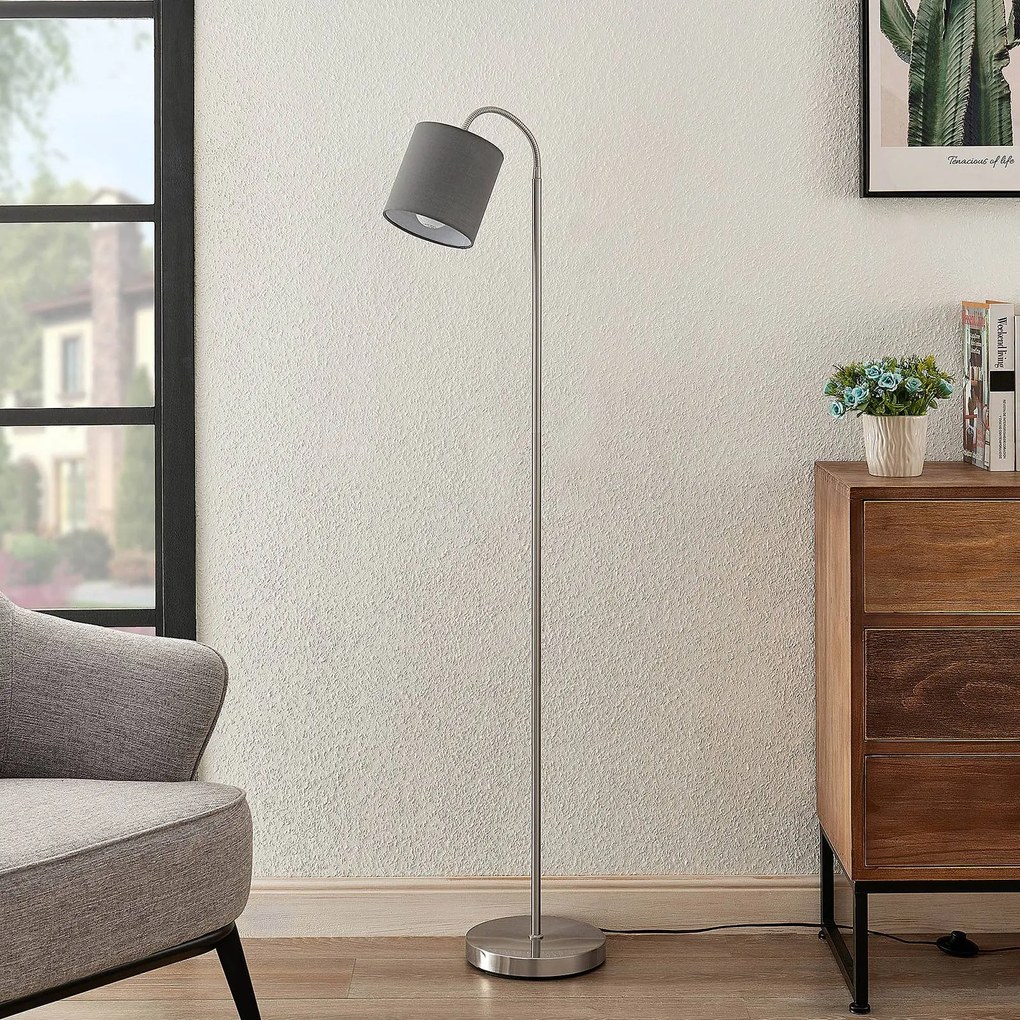 Lindby Manu lampada da terra, 1 luce, grigio
