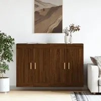 Armadietti a Parete 2 pz Rovere Marrone in Legno Multistrato 3197984