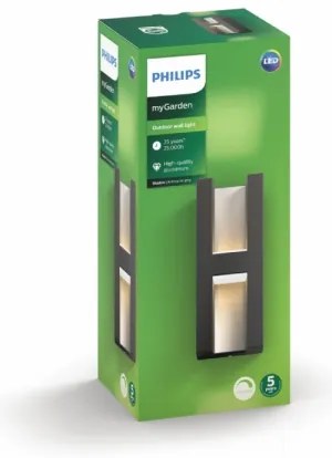 Philips 17351/93/P0 - Applique a LED da esterno SHADOW 2xLED/4,5W IP44