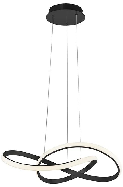 Lampada a sospensione nera 57 cm dimmerabile a 3 livelli incl. LED - Viola Due