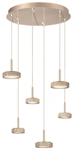 Lampada a sospensione NINA in metallo verniciato 45 cm Oro 6 Luci Led