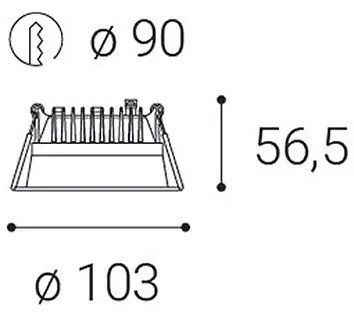 LED2-LED Lampada da incasso bagno dimmerabile ZETA LED/10W/230V 3000K IP44