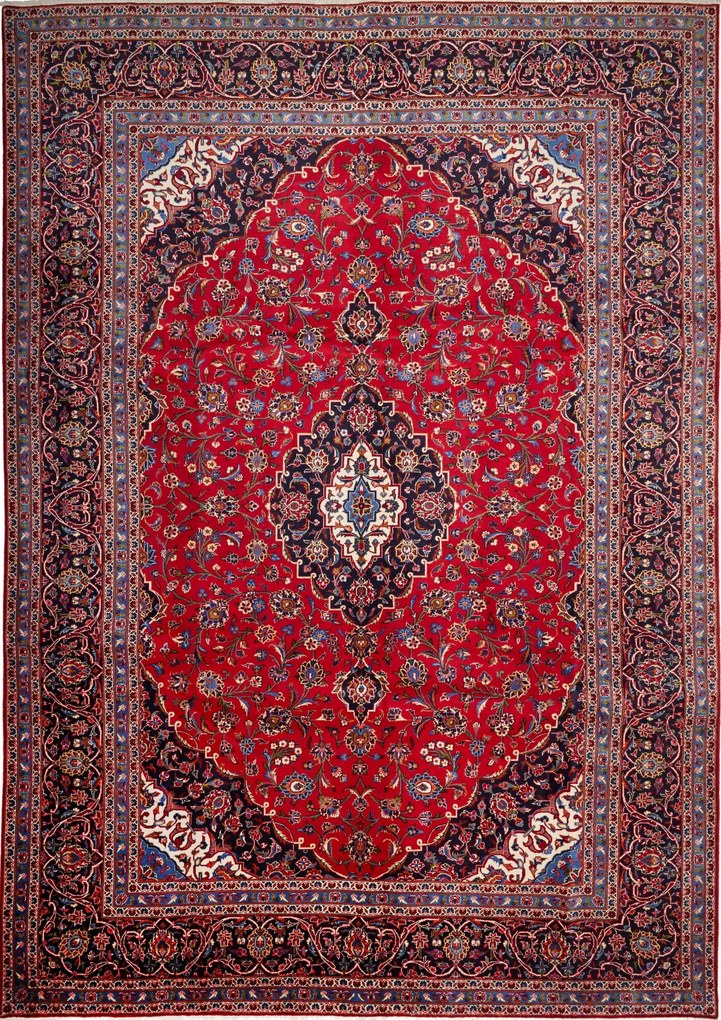 Kashan Tappeto persiano 410x300 Rosso (Iran) Annodato A Mano
