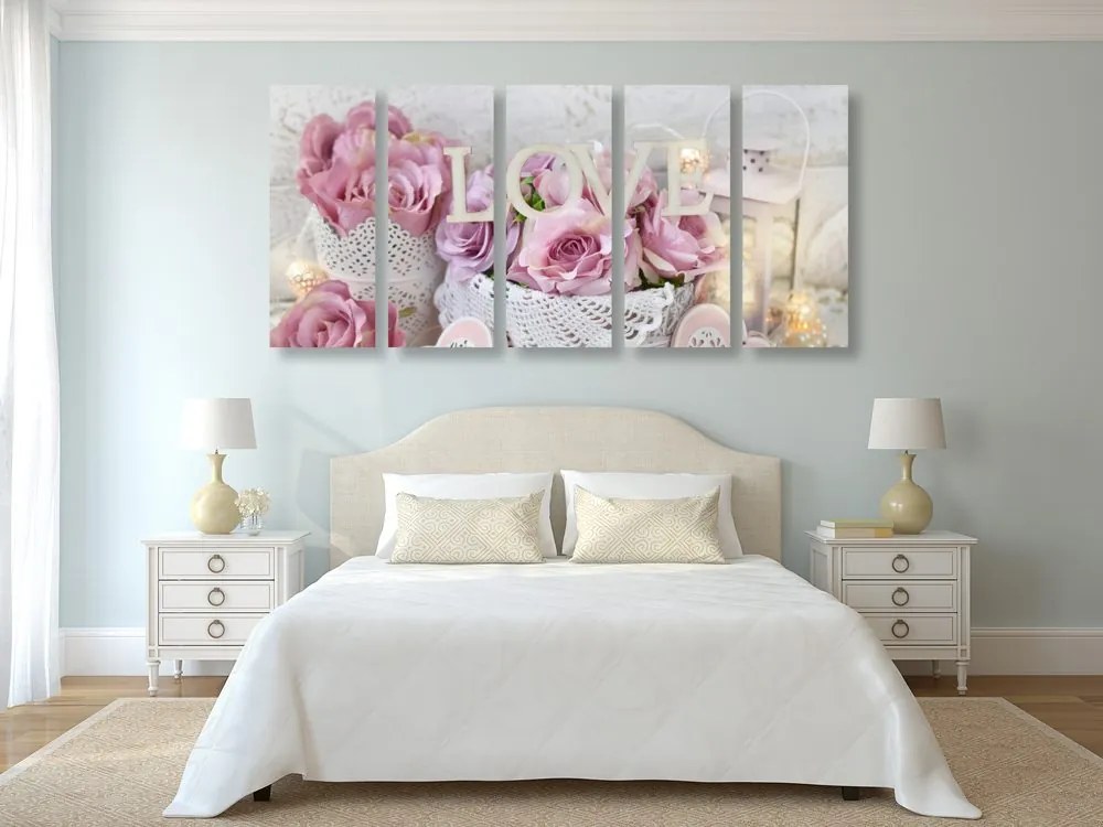 Quadri 5 pezzi – Decorazione romantica in stile vintage