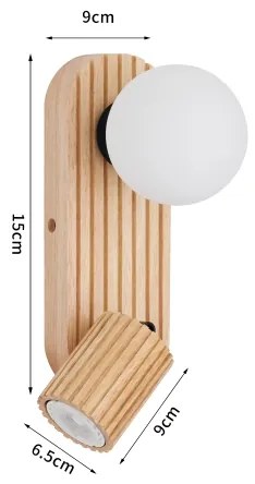 Brilagi - Faretto da parete MODERN WOOD 1xG9/5W/230V+1xGU10/8W in legno di hevea