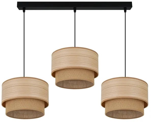 Brilagi - Lampadario a cavo MONTANA BOHO 3xE27/15W/230V marrone/nero
