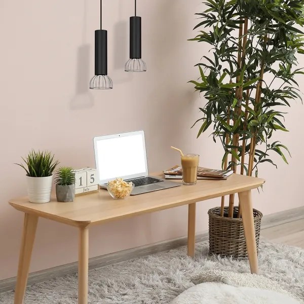 Lampadario su corda DANTE 1xGU10/25W/230V nero/cromato lucido