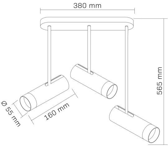 Faretto PORTO 3xGU10/10W/230V nero