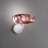 Applique Moderna 1 Luce Flat In Polilux Rosa Metallico D30 Made In Italy