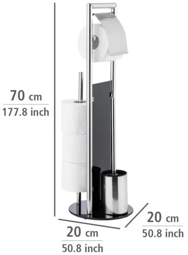 WENKO 24075800 - Set WC RAVINA 20x707 cm acciaio inossidabile/argento/nero