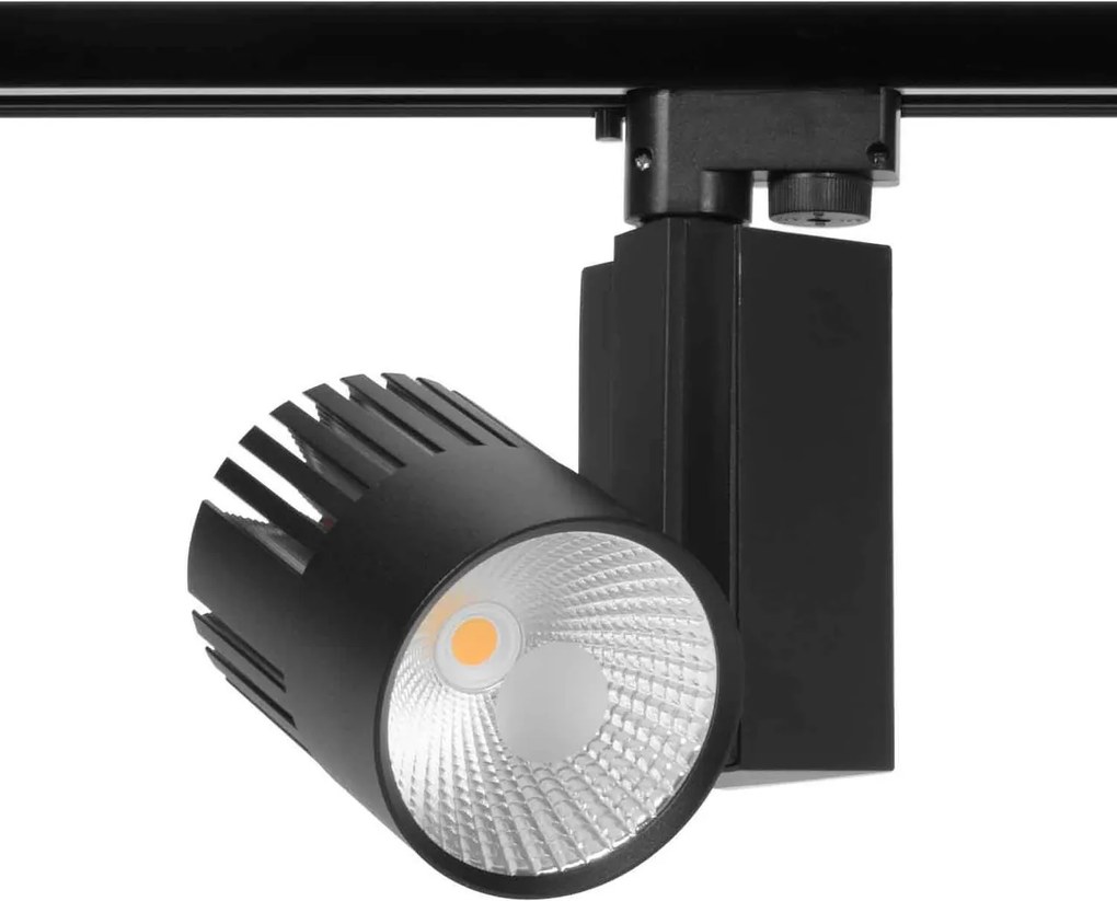 Faretto LED 40W per Binario Monofase CRI92 125lm/W 100° - Nero Colore Bianco Caldo 2.700K