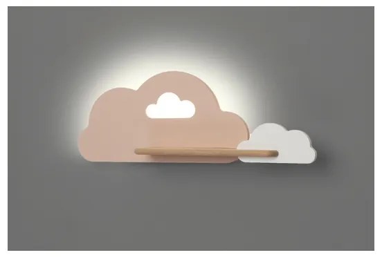Applique LED per bambini con mensola CLOUD LED/5W/230V rosa/bianco