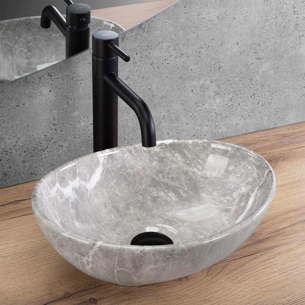 Lavabo da appoggio Rea Sofia Mini Grigio