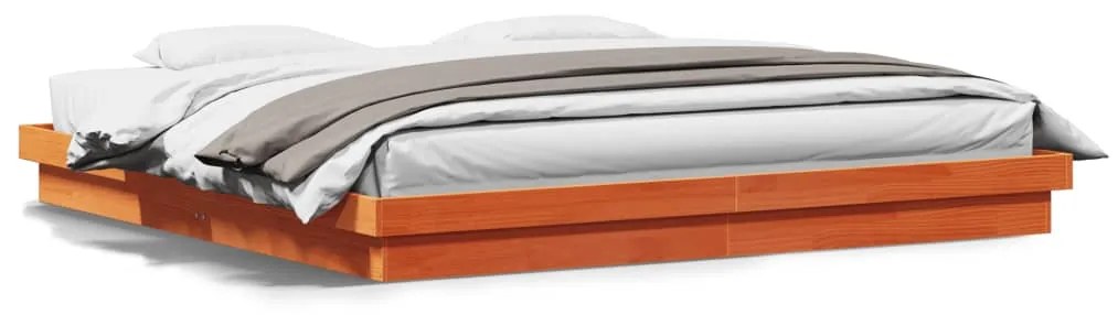 Giroletto Led Marrone Cera 200x200 Cm İn Legno Massello Di Pino /