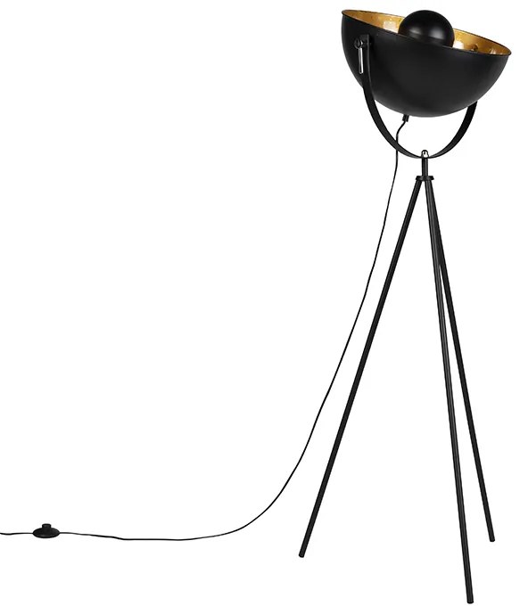 Lampada da terra a treppiede industriale nera - Magna 40 Eglip