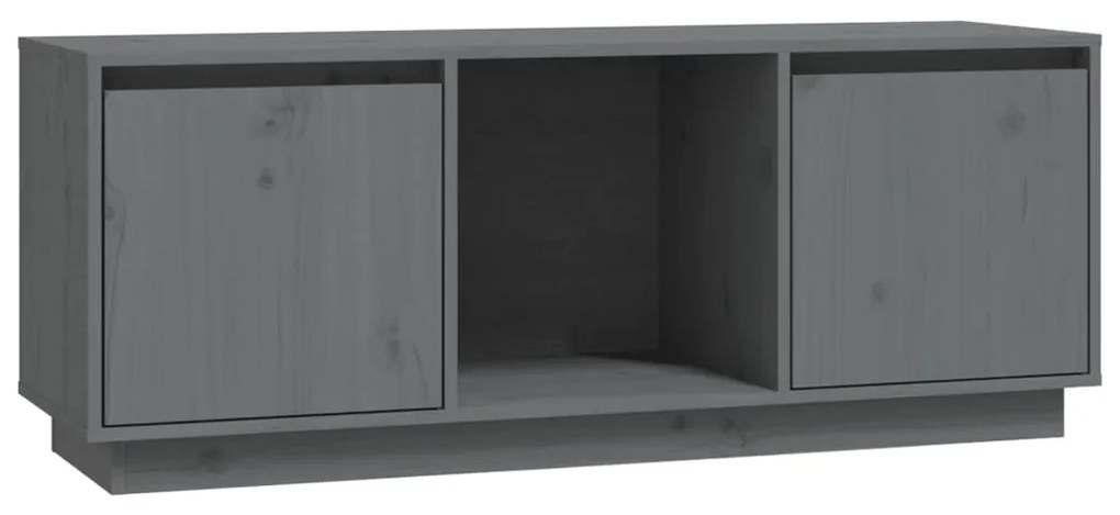 Mobile porta tv grigio 110,5x35x44 cm in legno massello di pino