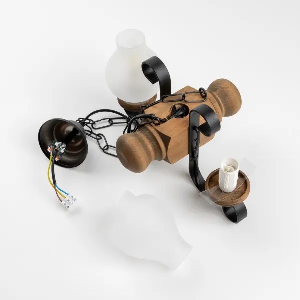 Brilagi - Lampadario a sospensione con catena RUSTIC 2xE14/40W/230V faggio