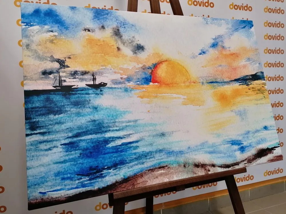 Quadro su tela – Tramonto luminoso sul mare