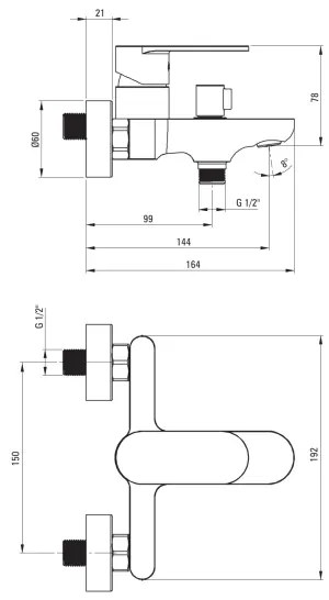 Deante BGA_N10M - Miscelatore per vasca ALPINIA nero