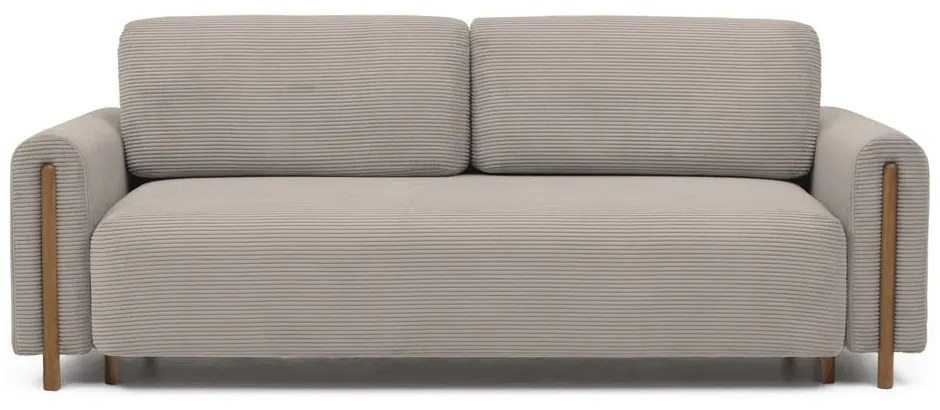 Divano marrone chiaro allungabile/con contenitore e rivestimento in velluto a coste 244 cm Arcadova – ELTAP