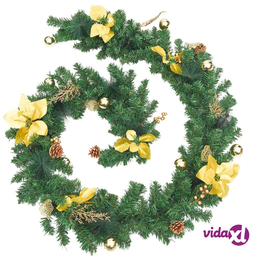 vidaXL Ghirlanda Natalizia con Luci a LED 2,7 m in PVC Verde