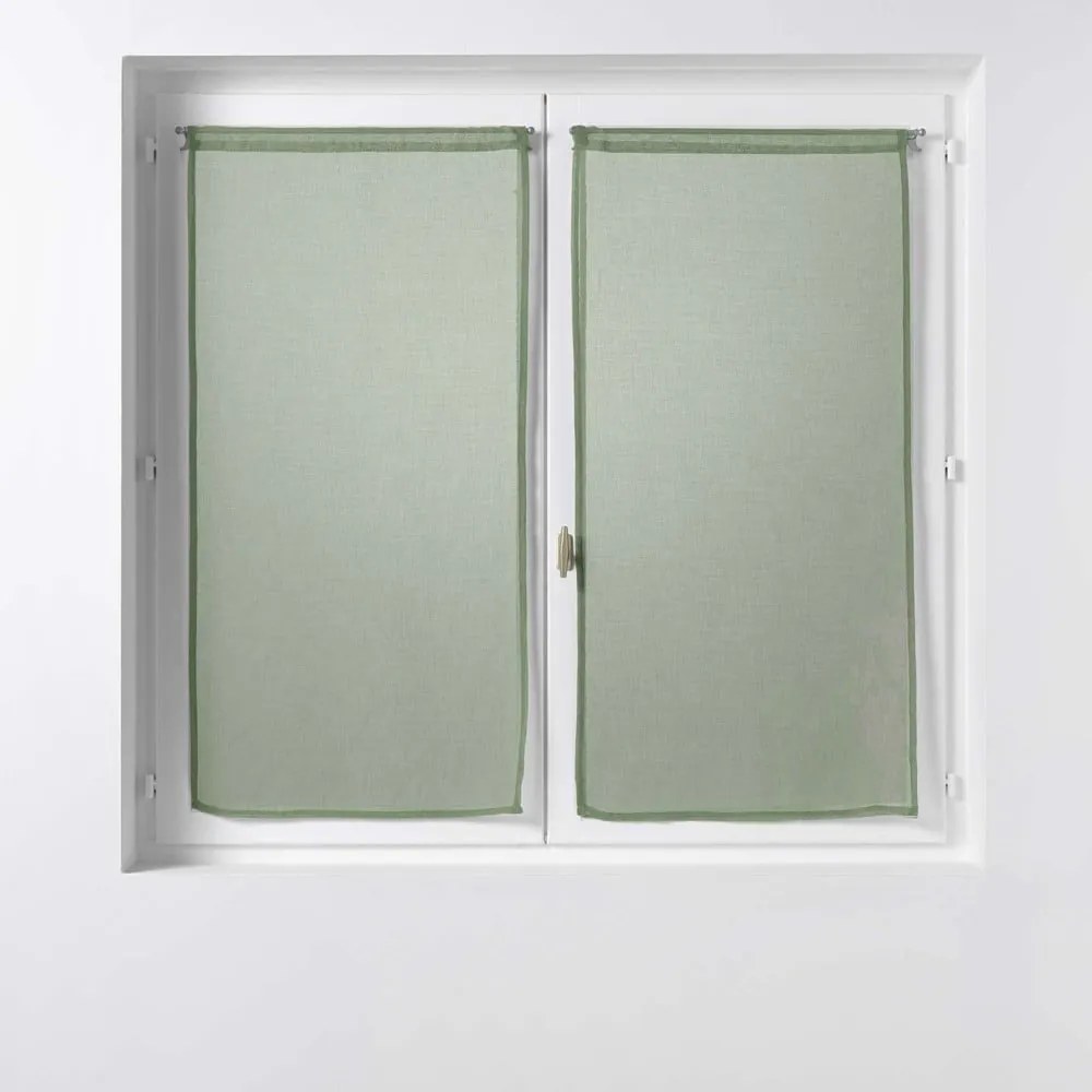 Tende in voile kaki in set di 2 pezzi 60x90 cm Sandra - douceur d'intérieur