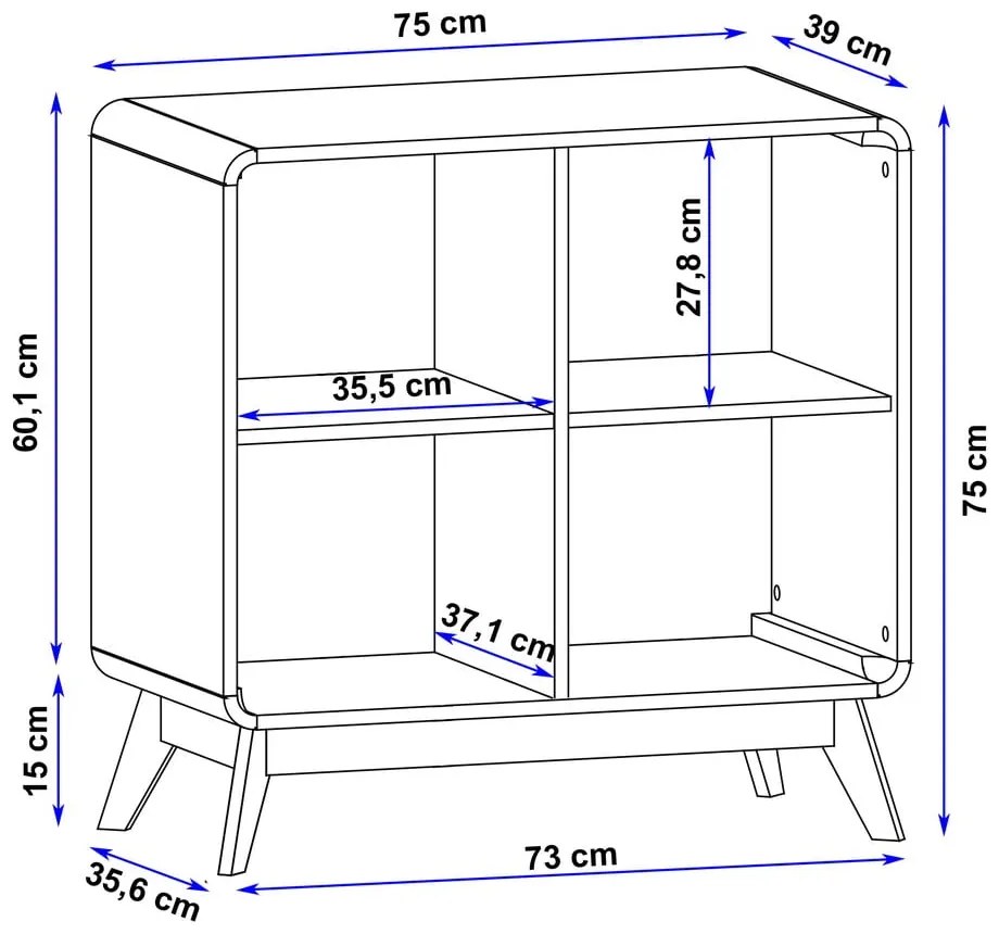Libreria effetto rovere 75x75 cm Cassie - Støraa