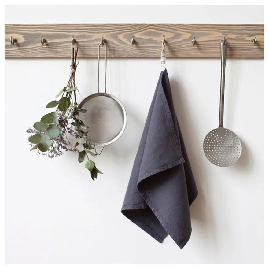 Strofinaccio in lino grigio scuro , 65 x 45 cm Dark Grey - Linen Tales