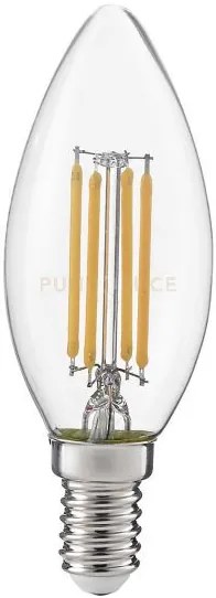 Gla270n- lampadina attacco e14 d.3,5cm 4000k 630lm 6w candela vetro...