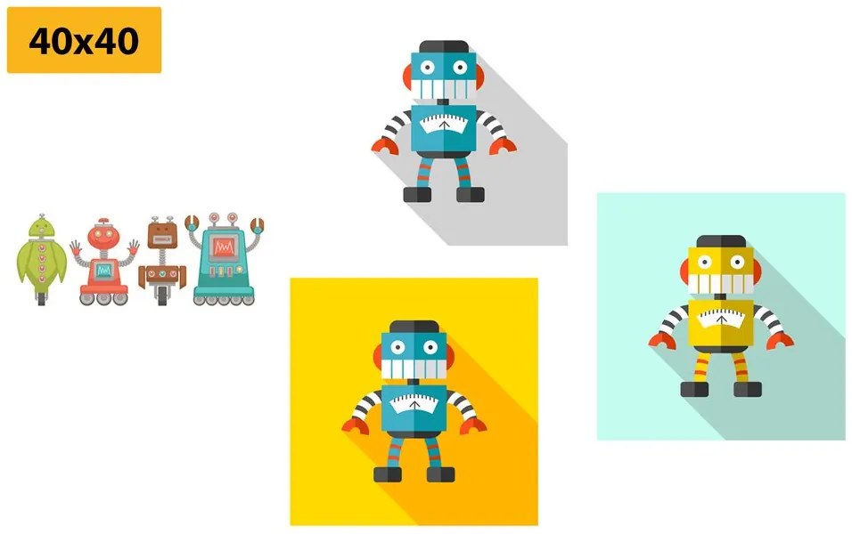 Set di quadri – Per piccoli amanti dei robot